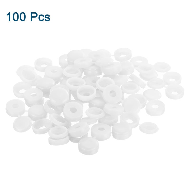 uxcell 100Pcs Screw Caps, 6mm/0.24"" ID Screw Snap Covers Washer Flip, PVC Hinged Screw Cover Caps for Covering Screw Heads(White) - Image 3